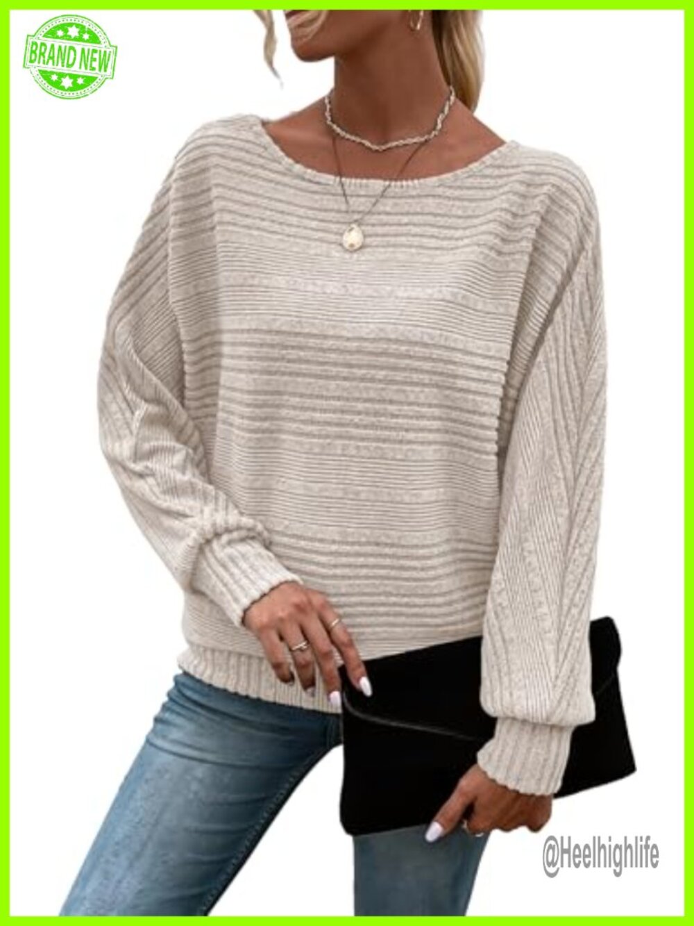 Women's Long Sleeve Tunic Top Batwing Sleeve Pullover Sweater